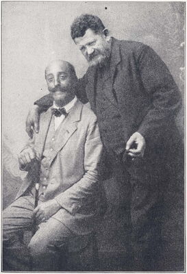 anonyme Fotografie, die Zille mit einem vorgeblichen Liebermann zeigt